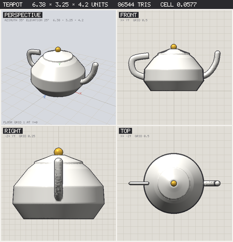teapot, contact sheet