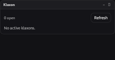 Empty klaxon panel
